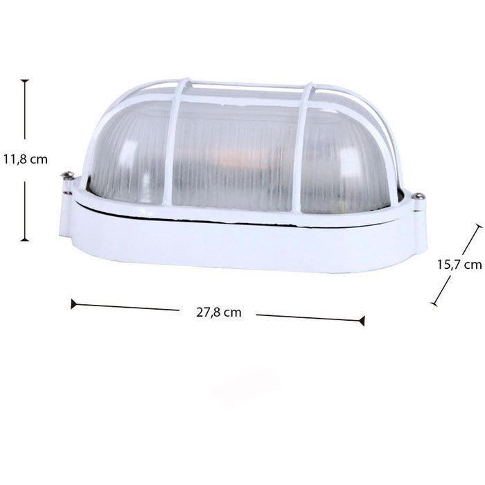 LAMP. EXT. PARED BLANCO 1L E27 100W