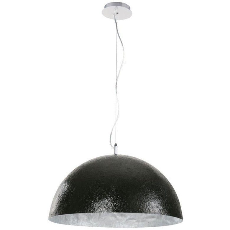 LAMP. COLGANTE NEGRO Y PLATEADO 3L E27 60W