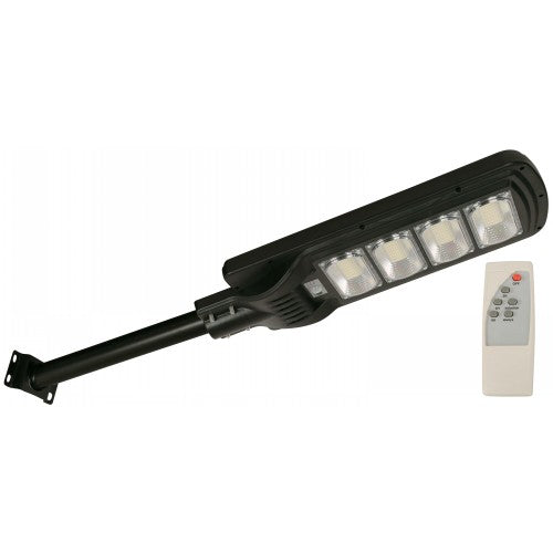 LAMP. LED EXT. SOLAR CALLE NEGRO 1L 200W 3.2V 6500K (CON CONTROL REMOTO, SENSOR DE MOVIMIENTO)