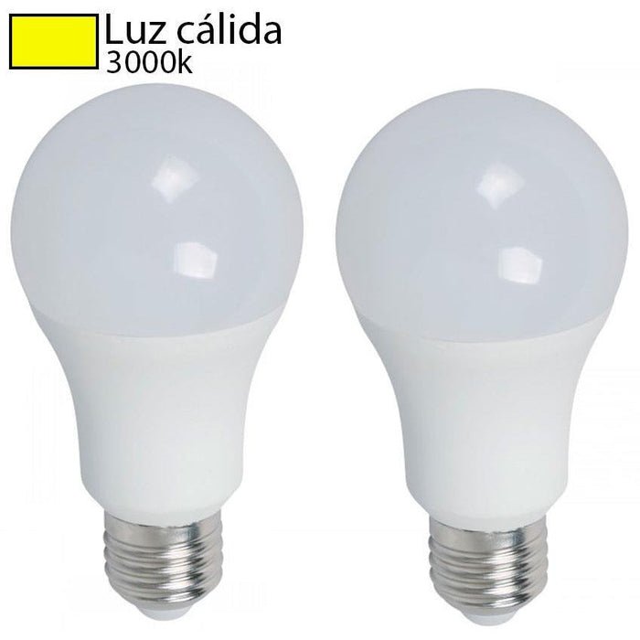 BOMBILLO LED A60 E27 9W 100-240V 3000K 2 PIEZAS