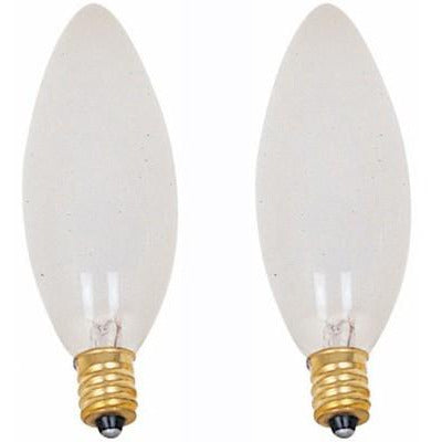 BOMBILLO INCANDESCENTE TORPEDO E12 60W FROSTED TWIN PACK