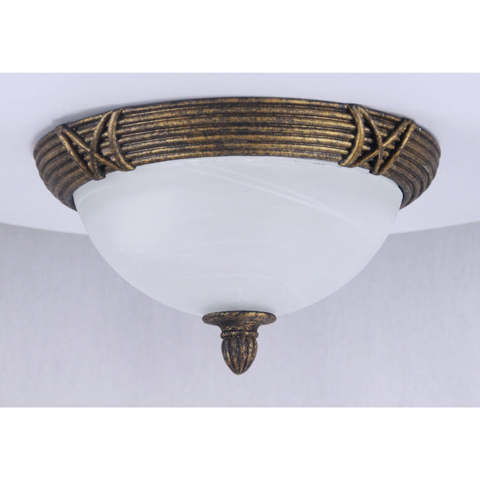 LAMP. TECHO NEGRO CEPILLADO EN DORADO 2LTS E27 60W 120V (B/N)