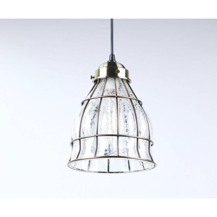 LAMP. COLGANTE BRONCE ANTIGUO 1L E27 60W