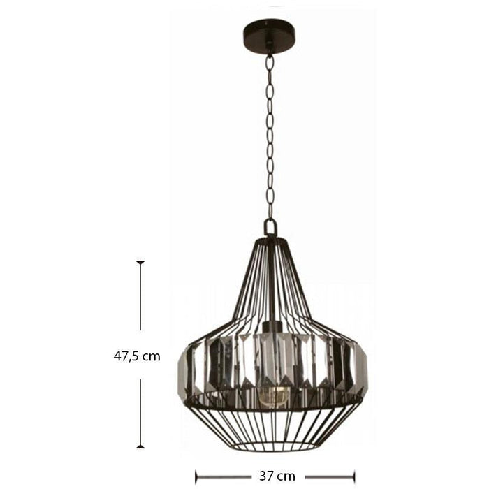 LAMP. COLGANTE NEGRO 1L E26 60W