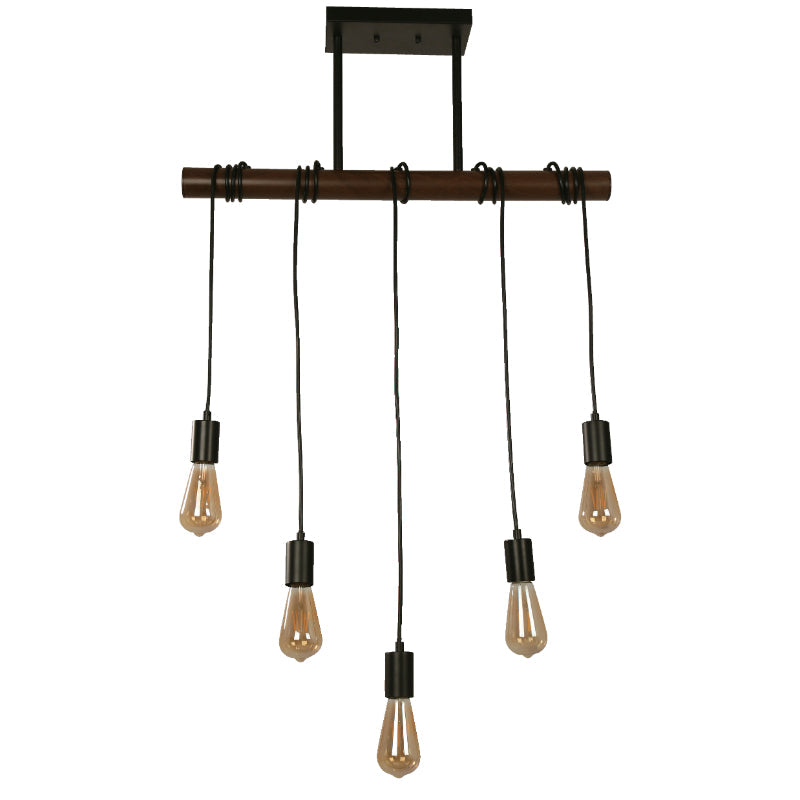 Lámpara Colgante Negro 5L E27 60W