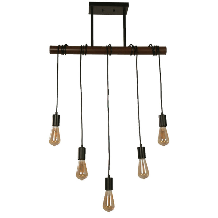 Lámpara Colgante Negro 5L E27 60W