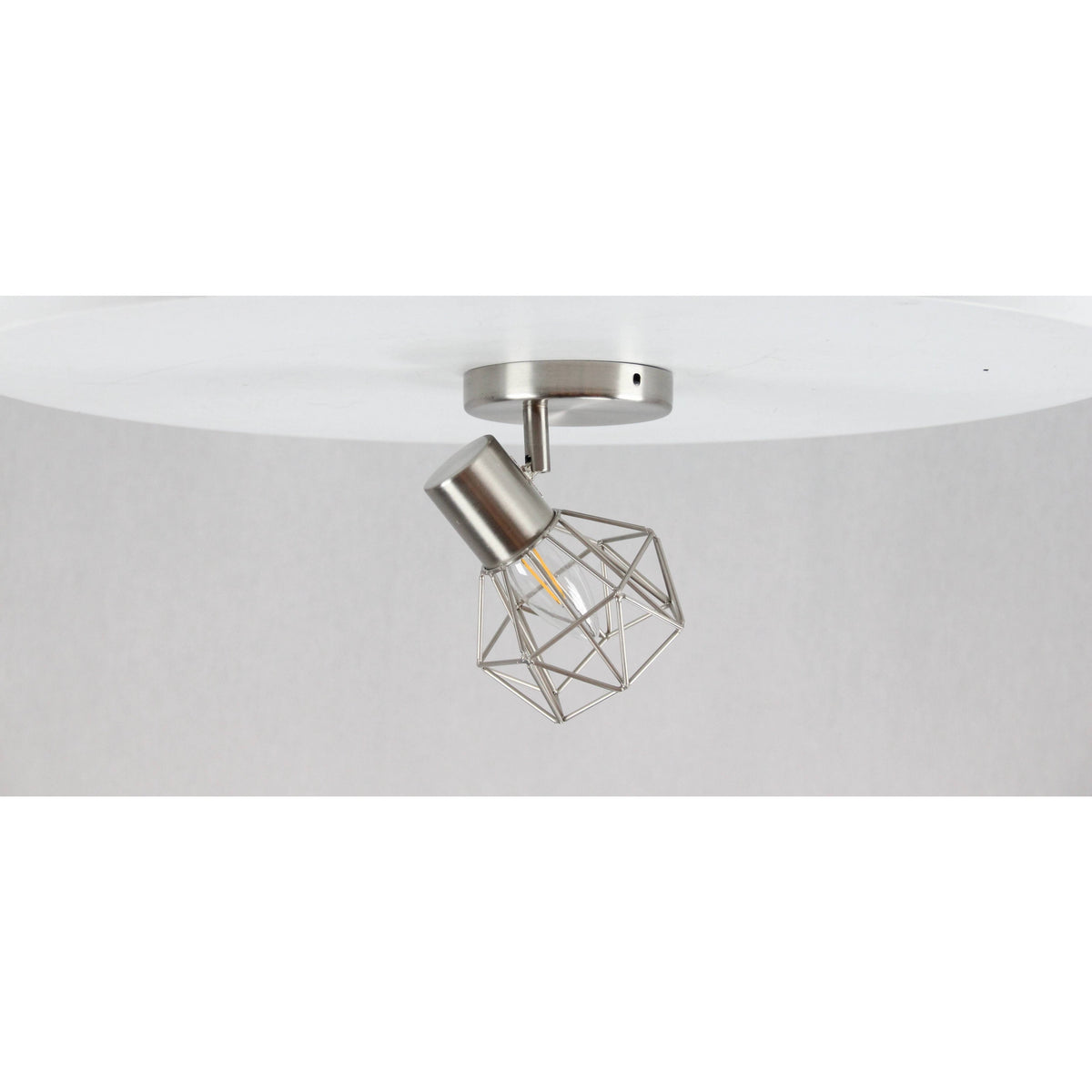 LAMP. TECHO NIQUEL SATINADO 1LUZ E27 60W N/B