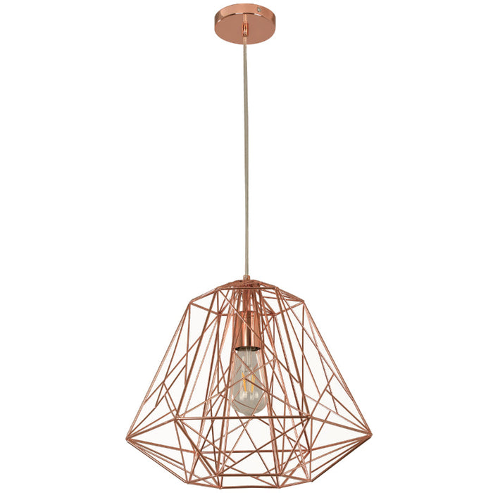 LAMP. COLGANTE COBRE 1L E27 60W