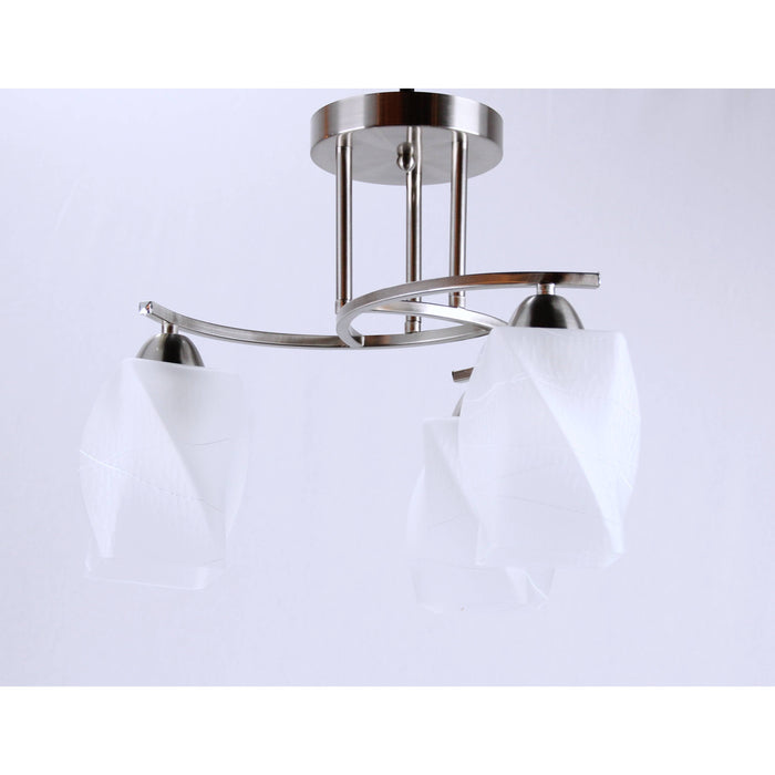Lámpara Techo Níquel Satinado 3L E27 40W