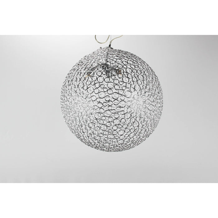 LAMP. COLGANTE PLATEADO 3L E27 60W