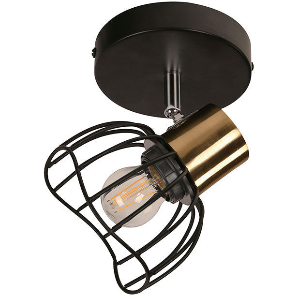 LAMP. TECHO REFLECTORA NEGRO 1L E27 40W