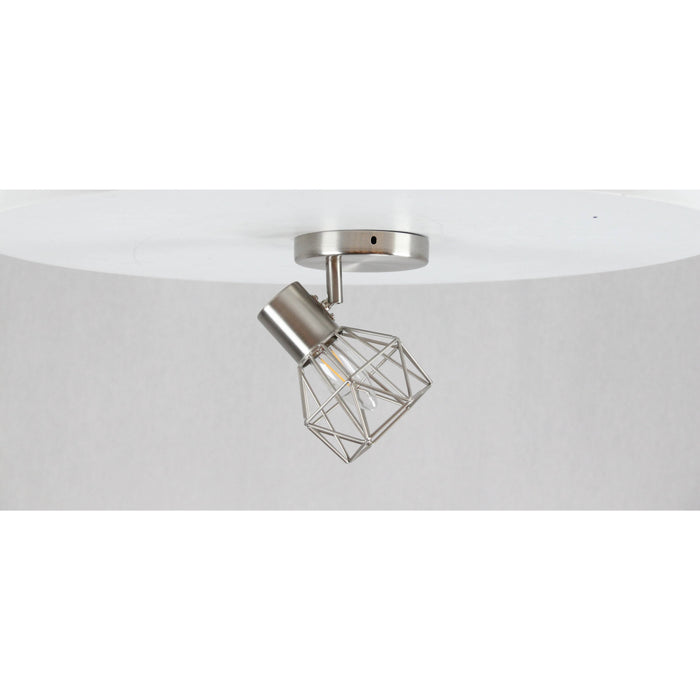 LAMP. TECHO NIQUEL SATINADO 1LUZ E27 60W N/B