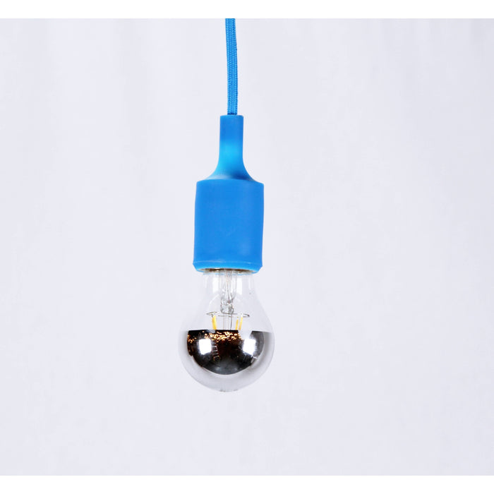 LAMP. COLGANTE AZUL 1L E27 60W