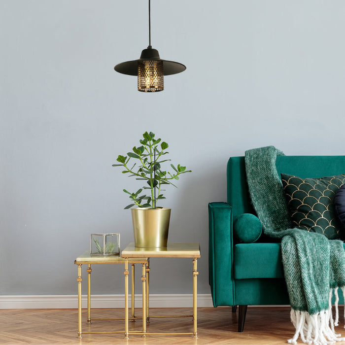 LAMP. COLGANTE NEGRO 1L E27 60W
