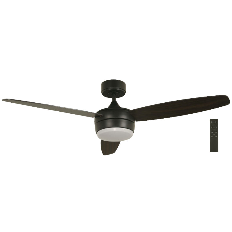 VENTILADOR LED DE TECHO 52" NEGRO 22W 3000/4000/6000K CONTROL REMOTO (DC MOTOR)