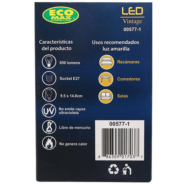 BOMBILLO LED FILAMENTO G95 E27 6W 100-265V 2700K