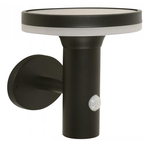 LAMP. LED EXT. PARED SOLAR NEGRO 1L 3W 3.7V 6500K CON FOTOCELDA Y SENSOR DE MOVIMIENTO