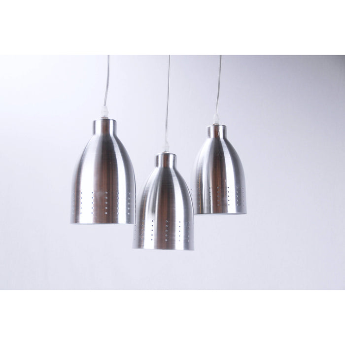 LAMP. COLGANTE NÍQUEL SATINADO 3L E27 60W