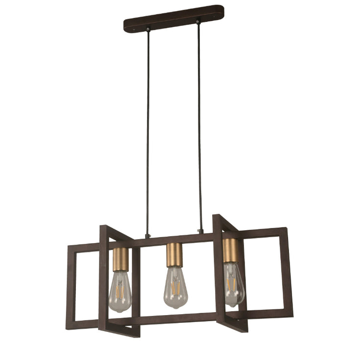 LAMP. COLGANTE BRONCE 3L E27 40W