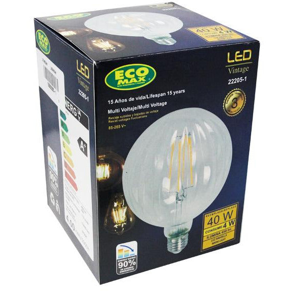 BOMBILLO LED FILAMENTO G125 E27 4W 85-265V 2700K
