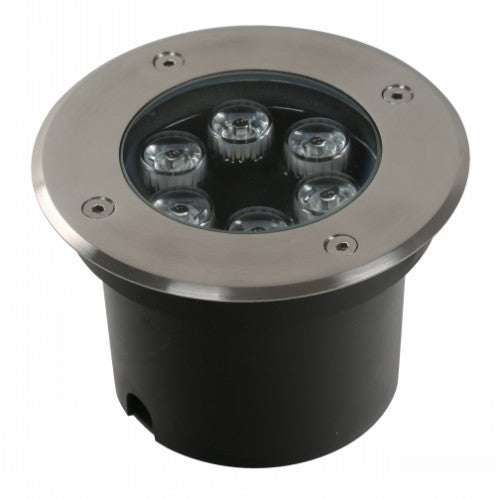 Lámpara Led Exterior  Piso Plateado 1L 6W 24V Rgb
