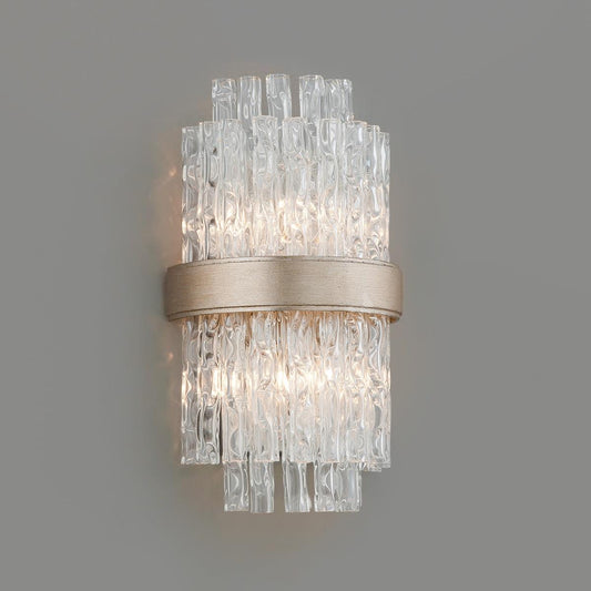 LAMP. PARED CRISTAL CHIME PLATEADO 2L E12 60W