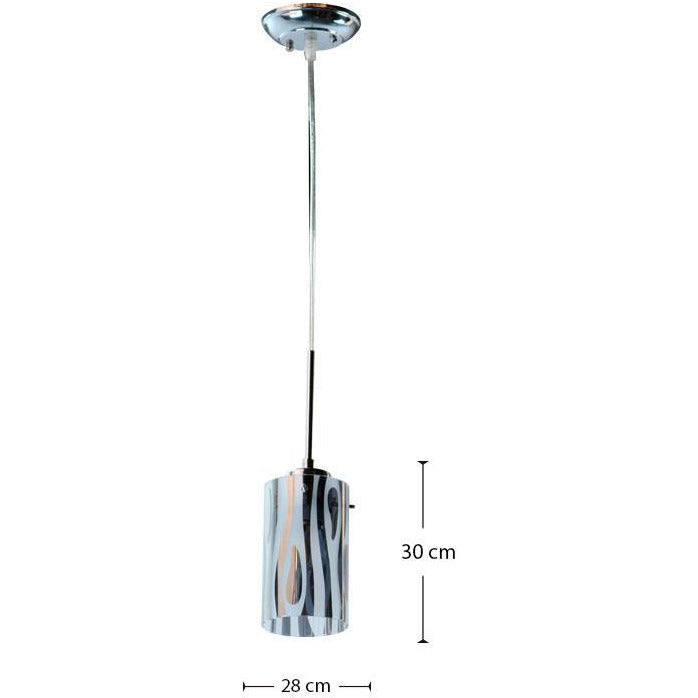 LAMP. COLGANTE CROMO 1L E27 60W