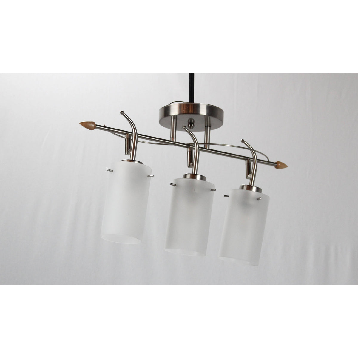 LAMP. SEMI COLGANTE NÍQUEL SATINADO 3L E27 60W