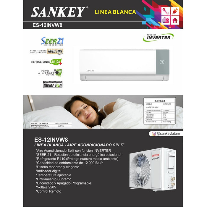 AIRE ACONDICIONADO SPLIT 12000BTU INVERTER SEER 21