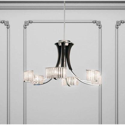 LAMP. COLGANTE VALCOUR PLATEADO 6L G9 40W
