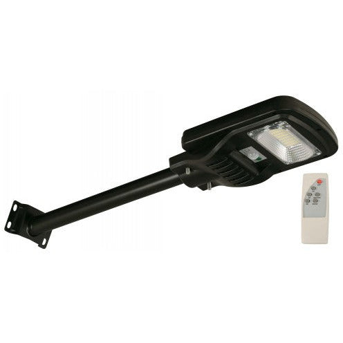LAMP. LED EXT. SOLAR CALLE NEGRO 1L 50W 3.2V 6500K (CON CONTROL REMOTO, SENSOR DE MOVIMIENTO)