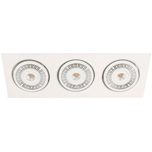 LAMP. LED EMPOTRABLE*3LTS*12W*100V-277V*2800-3000K*IP:20*ACAB. EN BLANCO  MATE