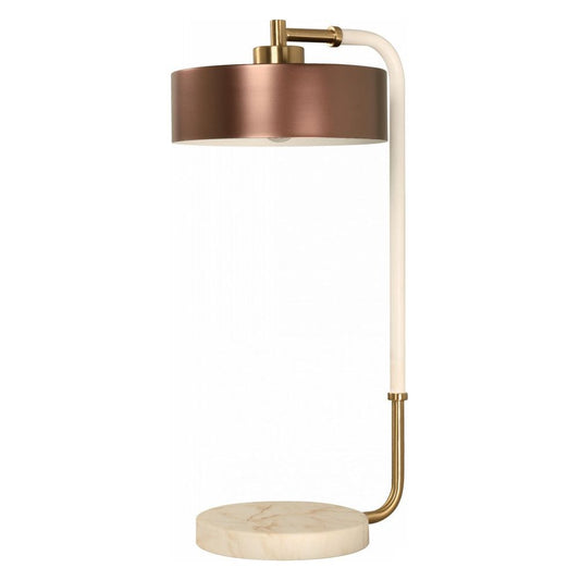 LAMP. DE MESA BLANCO/BRONCE SATINADO 1L E27 40W