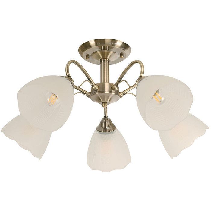LAMP. TECHO BRONCE ANTIGUO 5L E27 40W