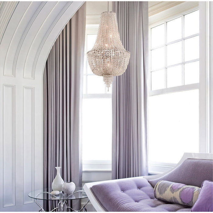 LAMP. COLGANTE VIXEN MEDIANO NIQUEL PULIDO 6L E12 60W