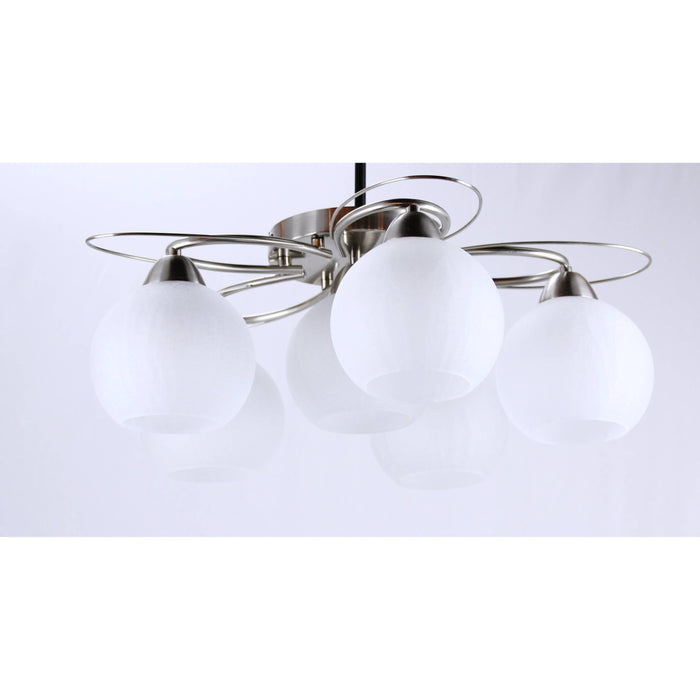 LAMP. TECHO NÍQUEL SATINADO 6L E27 40W