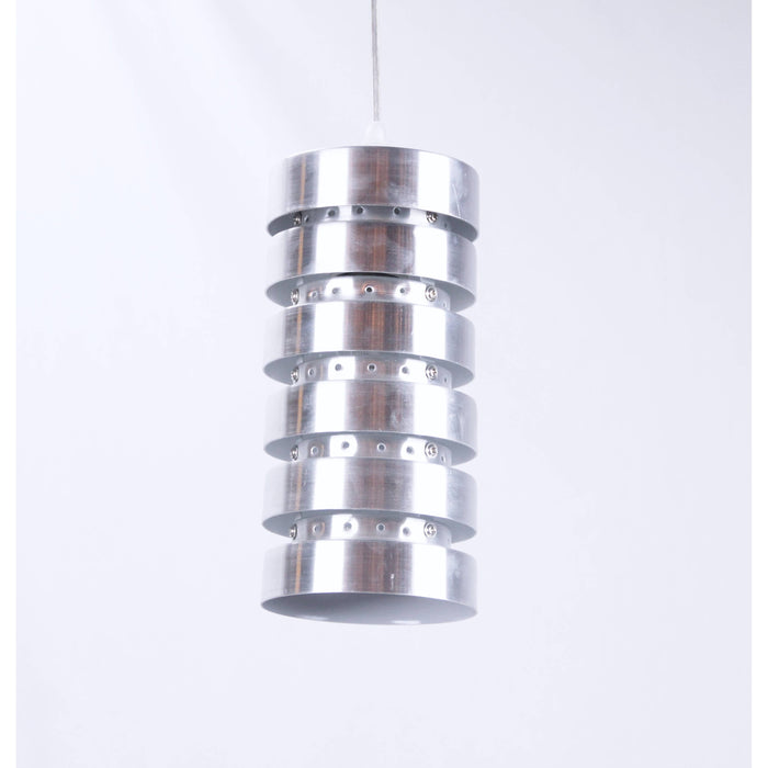 LAMP. COLGANTE PLATEADO 1L E27 60W