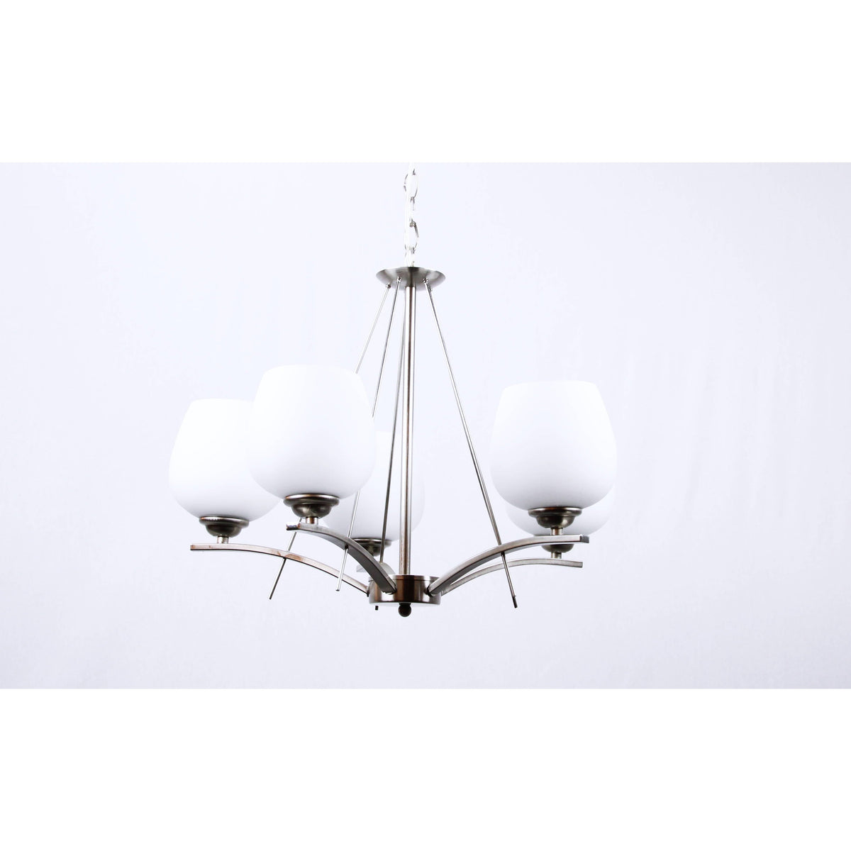 LAMP. COLGANTE NÍQUEL SATINADO 5L E27 60W