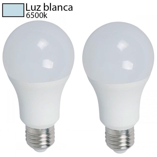 BOMBILLO LED A60 E27 12W 100-240V 6500K 2 PIEZA