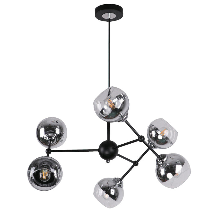 Lámpara Colgante Negro 6L E27 40W