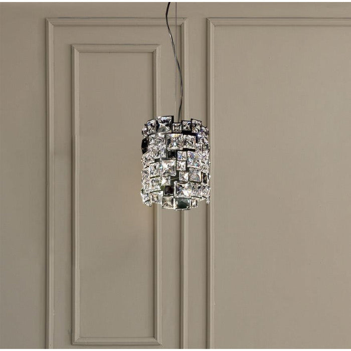 LAMP. COLGANTE CRISTAL MOSAIX NEGRO 1L G9 100W