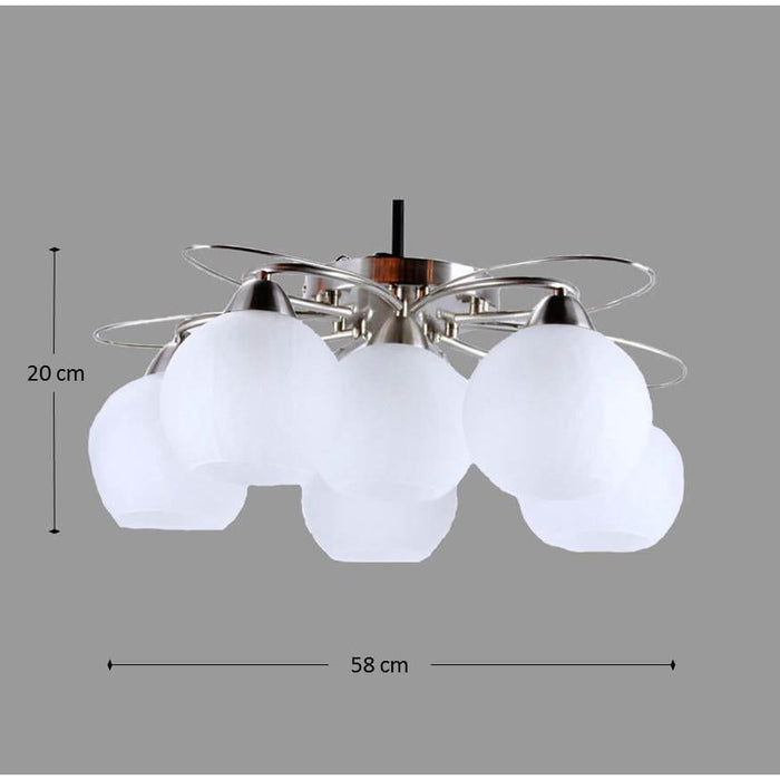 LAMP. TECHO NÍQUEL SATINADO 6L E27 40W