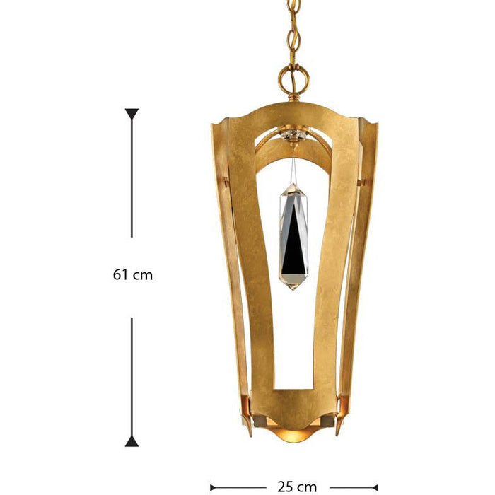 LAMP. TECHO LINTERNA SMALL DORADO 2L G9 40W