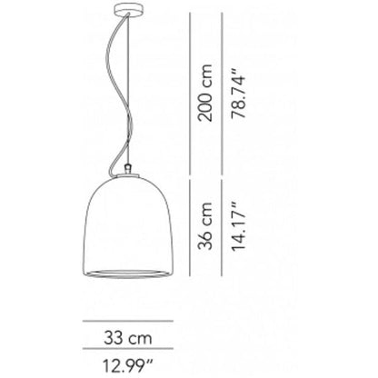 LAMP. COLGANTE CAMPANONE BLANCO 1L E26 40W