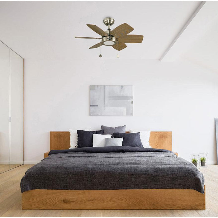 VENTILADOR LED DE TECHO 32" NIQUEL SATINADO 12W 6000K