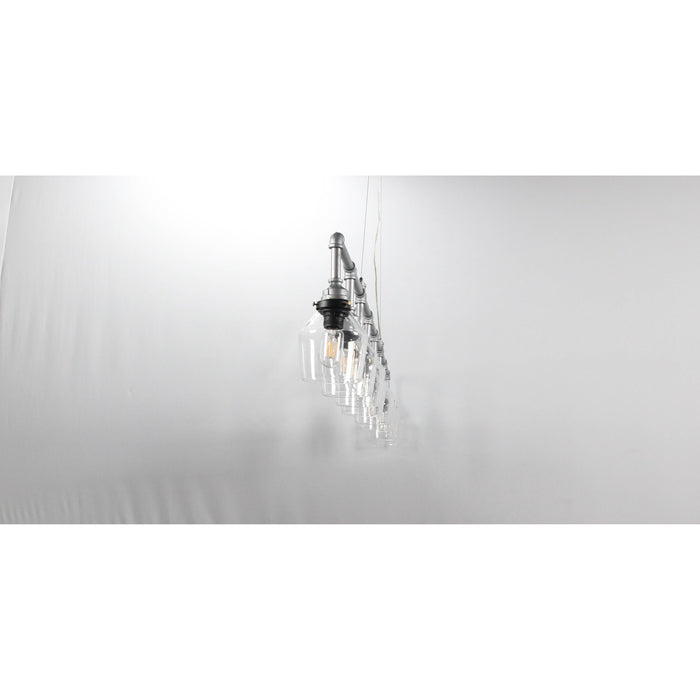 LAMP. COLGANTE NÍQUEL SATINADO 8L E27 40W