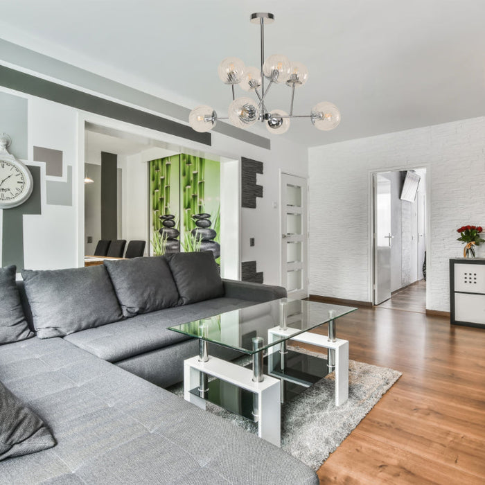 LAMP. TECHO CROMO 8L E27 40W