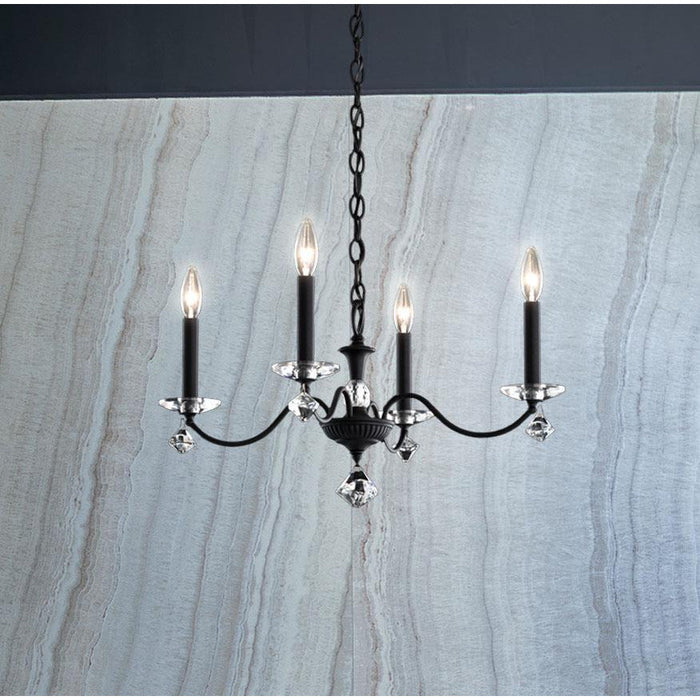 LAMP. COLGANTE CHANDELIER MODIQUE NEGRO 4L E12 60W DIM