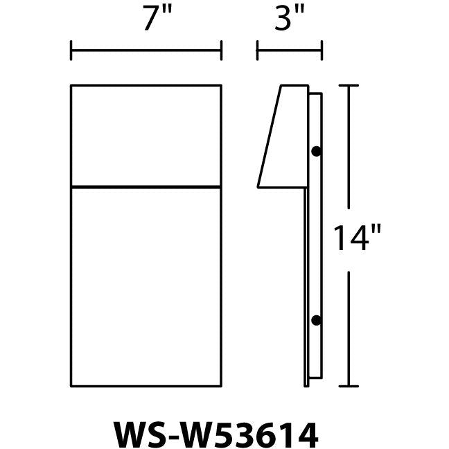 LAMP. EXT. LED PARED ZEALOUS 14" GRIS 12W 120V 3000K