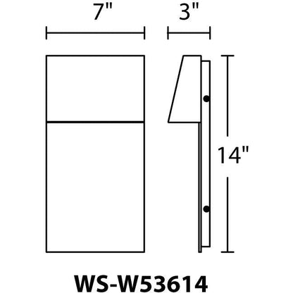 LAMP. EXT. LED PARED ZEALOUS 14" GRIS 12W 120V 3000K